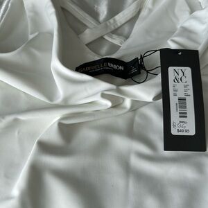 Gabrielle Union bodysuit with snap between the legs white a size small